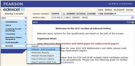 pearson exam results|Receiving results with EDI and Edexcel Online.